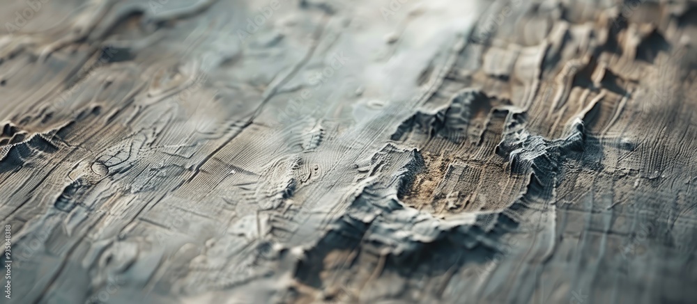 Poster putty wood on an aged wooden plank texture background close up and macro shot selective focus. copy 