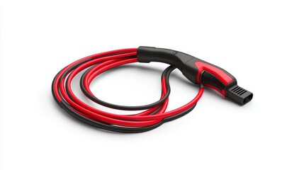 Cable for charging electric cars with a white background