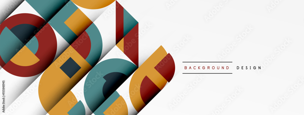 Poster modern geometrical abstract background - circles. business or technology presentation design