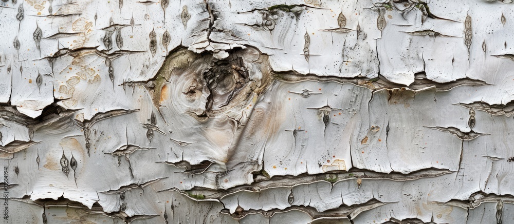 Poster birch bark surface pattern. copy space image. place for adding text and design