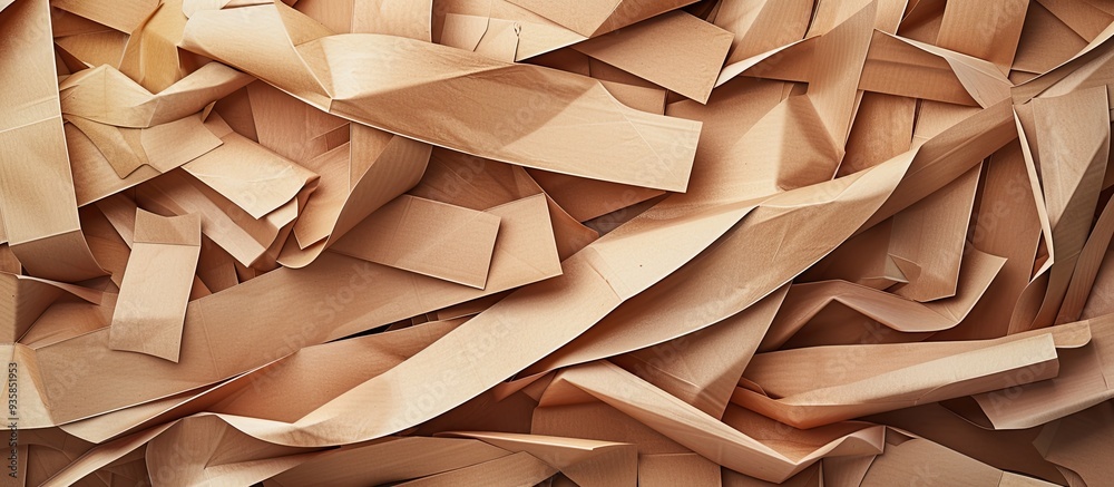 Poster abstract cardboard background stacked cut cardboard random background. copy space image. place for a
