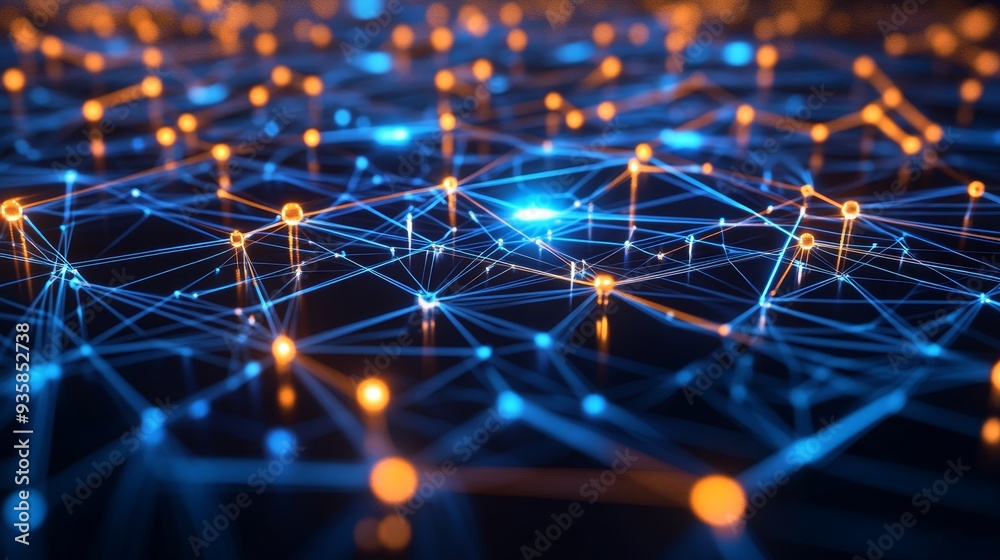 Poster abstract digital network connection concept - an abstract concept of digital network connections, hi