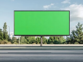 Urban Billboard Blank Space on Busy Highway - Ideal for Advertising Mockups