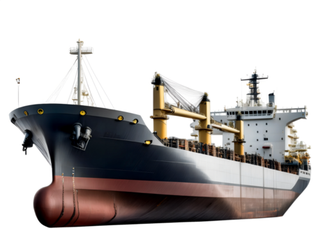  Cargo ship isolated on png