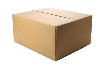 Four different cardboard boxes shown from various angles on transparent background. Concept of packaging, shipping, storage