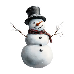 Delightful Snowman Smiles Brightly in Winter Wonderland Surrounded by Frosty Enchantment and Holiday Spirit