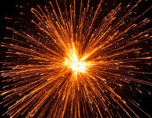 Abstract Fiery Explosion: Dynamic and Intense Burst of Bright Flames in a Dark Background. Ai generated images