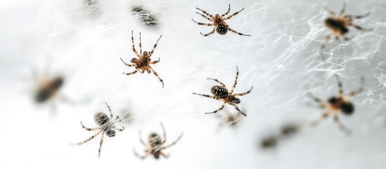 Spiders on a Web - A Close-Up View