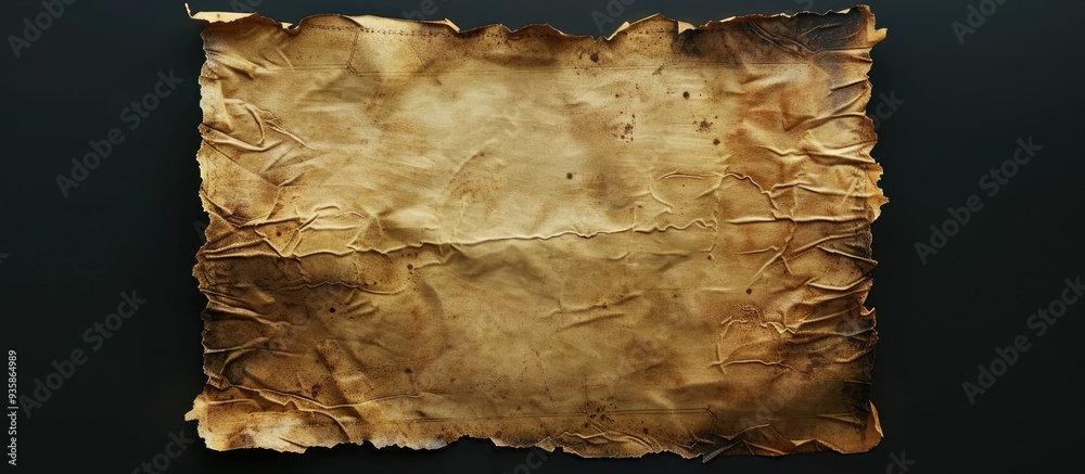 Poster aged paper note executed in an old and dark style. copy space image. place for adding text and desig