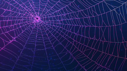 Obraz premium Intricate Spiderweb Under a Starry Sky