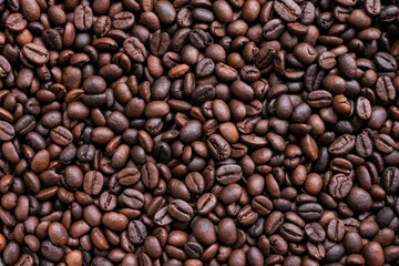 Roasted coffee beans for background