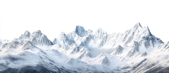 Obraz premium Snowy Mountain Range Against a White Sky