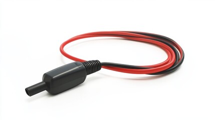 Obraz premium The power supply cable for electric cars is shown on a white background.