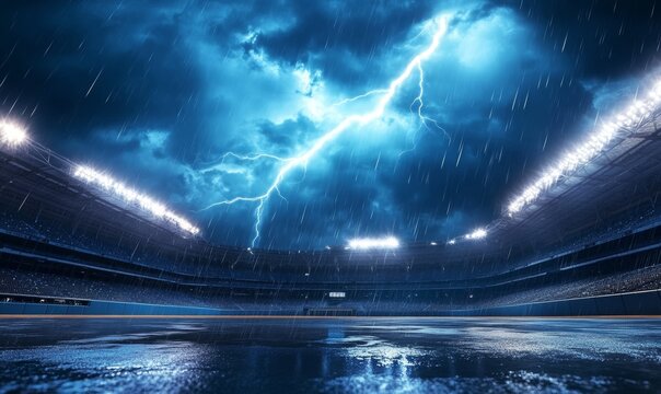 At the baseball stadium, a dramatic storm backdrop makes for epic sports photography