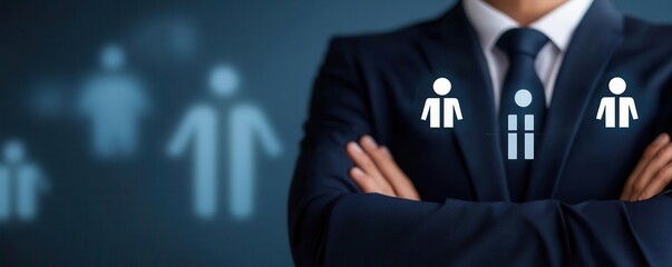 Abstract rendering of economic policy influencing employment rates, visualized through digital workforce icons and charts