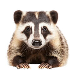 Fototapeta premium A cute badger, isolated on a white background.