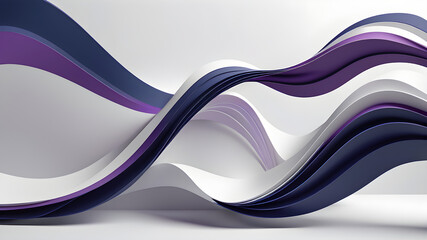 A modern style 3D render, Abstract purple darker curve on white color minimalist background design having space for text, banner, poster, wallpaper, backdrop design