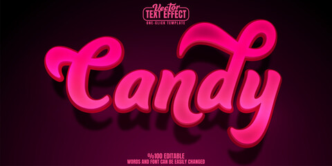 Candy editable text effect, customizable sweet and sugar 3d font style