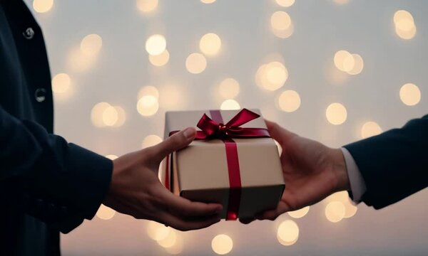 person holding gift
