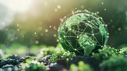 Sustainable Global Supply Chain Powered by Renewable Energy in 3D Render