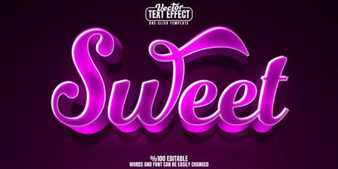 Sweet editable text effect, customizable girl and cute 3d font style