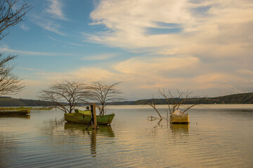 Fototapeta premium Flooded area in Sooretama village, Brazil