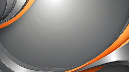 A modern orange silver color shining 3d cures on grey background having space for text, banner, poster, backdrop design, Abstract minimalist background design, 3d render