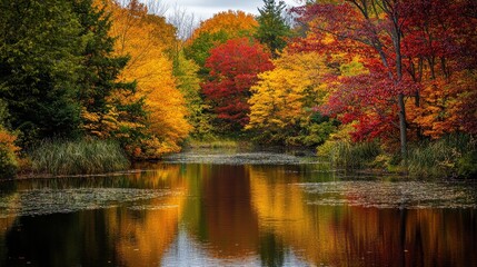 Autumn's arrival paints vibrant hues on nature's canvas, adorning trees with a tapestry of golden and crimson leaves that whisper tales of life and change.