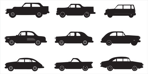 Cars silhouette vector bundle