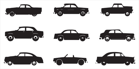 Cars silhouette vector bundle