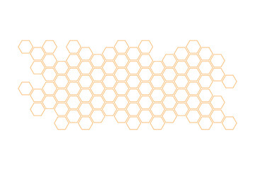Propolis Honey comb. Honeycomb structure. Honey, pollen, wax, parchment and bee products in sketch style. Stock vector illustration isolated on a white background.
