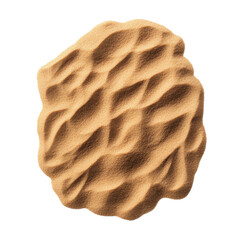 Textured sand surface with gentle waves isolated on a white background.