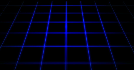 Black dark background grid technology. Information hologram overlay asset internet data concept.Seamless polygon dots digital motion graphic. Mesh shiny tile-like creative.