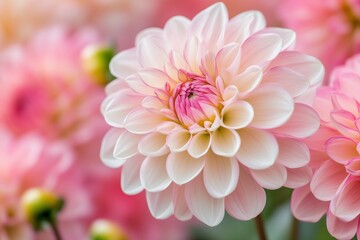 Fototapeta premium Closeup of pink and white dahlia flower