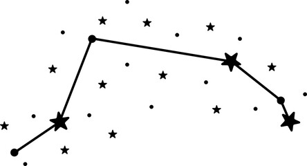 Aries star constellation with stars