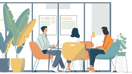People working together in a modern office