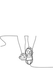 Men leg running back view oneline design vector 