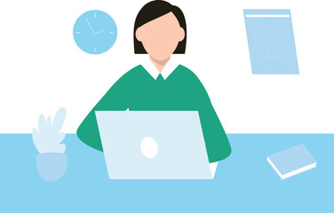 The girl is using a laptop.