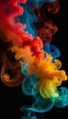 Abstract Digital Smoke Effects in Vivid Colors for Dynamic and Energetic Wallpaper Backgrounds. Ai generated images