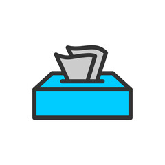 Tissue box icon. Suitable for healthcare, medical supplies, cold and flu remedies, pharmacy concepts.
