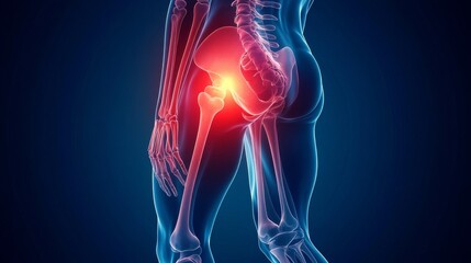 Hip Pain Anatomy Illustration.