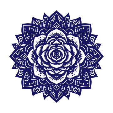 recommend clip art: rose mandala silhoutte vector style with White Background