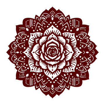 recommend clip art: rose mandala silhoutte vector style with White Background