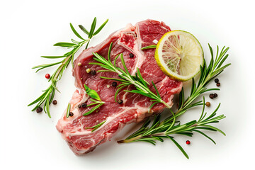 Fototapeta premium tasty steak with rosemary on white background