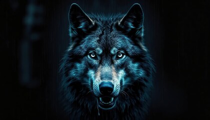 Fototapeta premium Wolf wallpaper with decay effect, ai