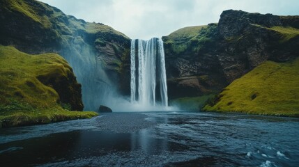 Fototapeta premium Majestic Waterfall in Iceland