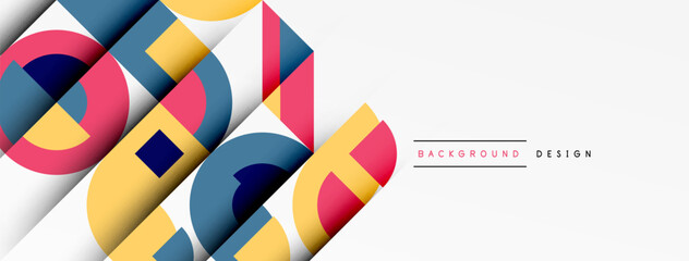 Geometric design abstract background - circles squares