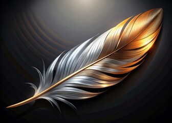 Sleek Metallic Feathers