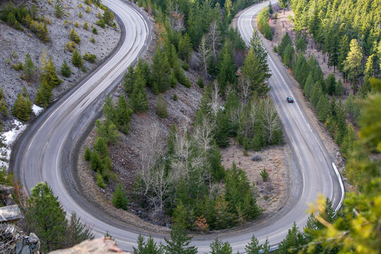 The Seton Lake Lookout (sometimes called the Lulu Lookout), in Lillooet, is a popular spot to stop by and grab a photo of the U-shaped Duffy Lake Road in the foreground of Seton Lake.