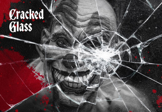 Cracked Glass Screen Photo Effect Mockup